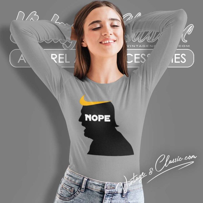 Nope Not Again Nike Logo Inspired Long Sleeve Tee Nope Not Again Nike Logo Inspired Long Sleeve Tee