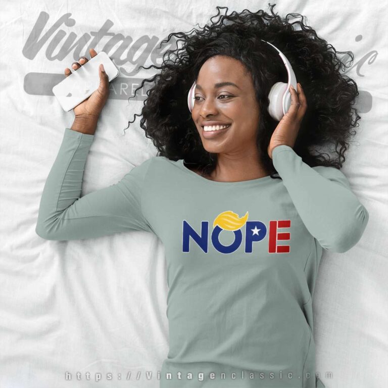 Nope Trump Meme Election 2024 Anti Trump Long Sleeve Tee Nope Trump Meme Election 2024 Anti Trump Long Sleeve Tee