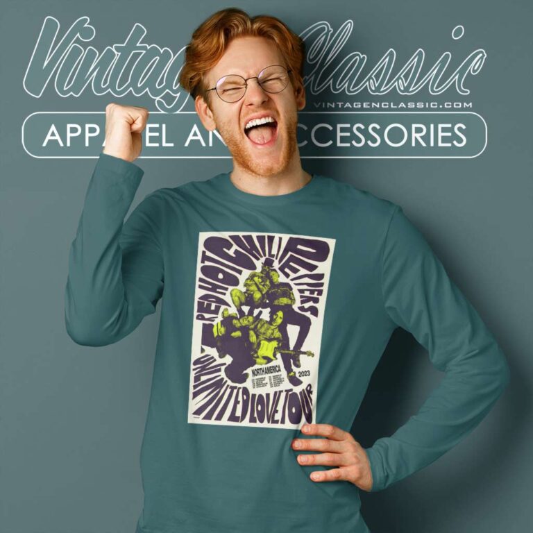 North America Tour 2023 Poster Shirt Red Hot Chili Peppers Long Sleeve Tee North America Tour 2023 Poster Shirt Red Hot Chili Peppers Long Sleeve Tee