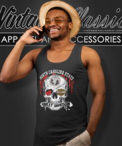 North Carolina State University Harley Davidson Skull Tank Top Racerback