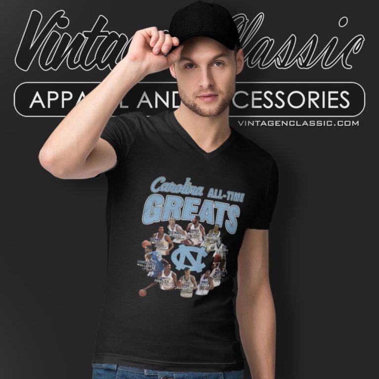 North Carolina Tar Heels All Time Greats Signatures V Neck TShirt North Carolina Tar Heels All Time Greats Signatures V Neck TShirt