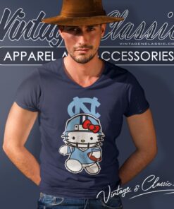 North Carolina Tar Heels Hello Kitty V Neck TShirt