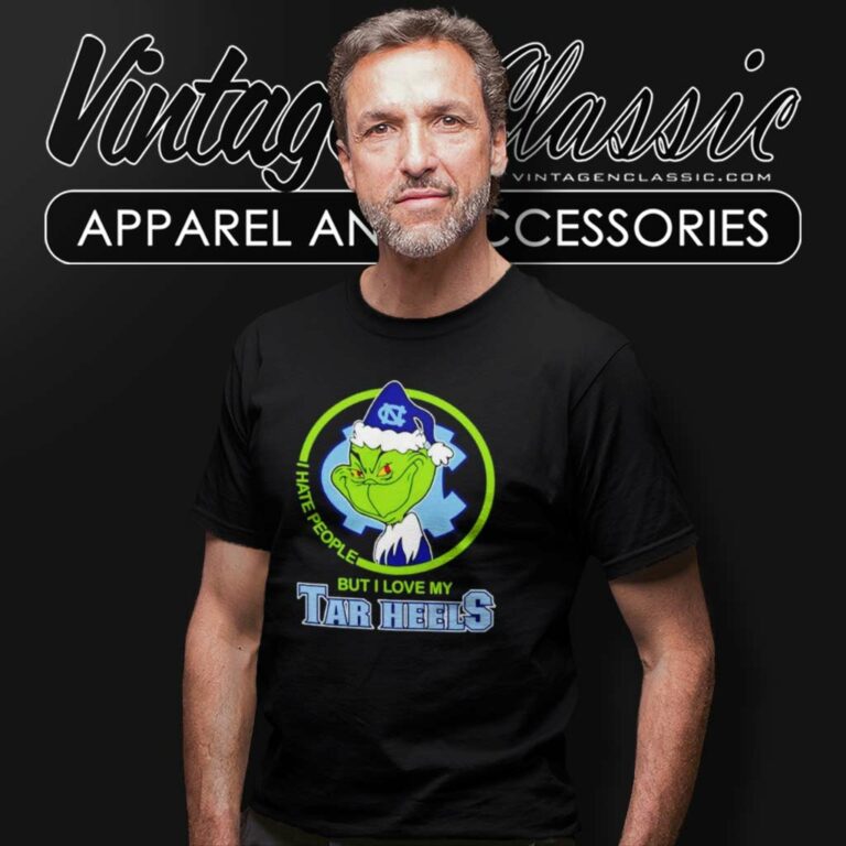 North Carolina Tar Heels Ncaa Christmas Grinch Shirt I Hate People But I Love My Tar Heels T Shirt North Carolina Tar Heels Ncaa Christmas Grinch Shirt I Hate People But I Love My Tar Heels T Shirt