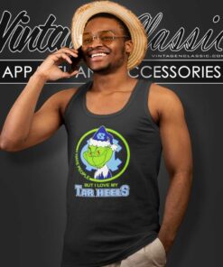 North Carolina Tar Heels Ncaa Christmas Grinch Shirt I Hate People But I Love My Tar Heels Tank Top Racerback