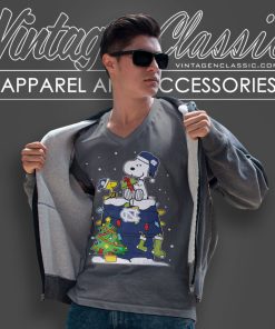 North Carolina Tar Heels Ugly Christmas Sweaters Snoopy Woodstock Shirt 5 North Carolina Tar Heels Ugly Christmas Sweaters Snoopy Woodstock V Neck TShirt