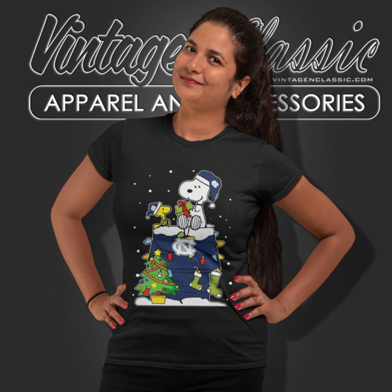 North Carolina Tar Heels Ugly Christmas Sweaters Snoopy Woodstock Women T Shirt North Carolina Tar Heels Ugly Christmas Sweaters Snoopy Woodstock Women T Shirt