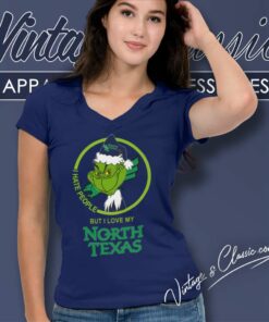 North Texas Mean Green Ncaa Christmas Grinch Shirt I Hate People But I Love My North Texas 5 North Texas Mean Green Ncaa Christmas Grinch Shirt I Hate People But I Love My North Texas V Neck TShirt