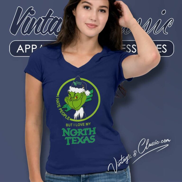 North Texas Mean Green Ncaa Christmas Grinch Shirt I Hate People But I Love My North Texas V Neck TShirt North Texas Mean Green Ncaa Christmas Grinch Shirt I Hate People But I Love My North Texas V Neck TShirt
