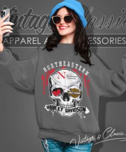 Northeastern University Harley Davidson Skull Sweatshirt