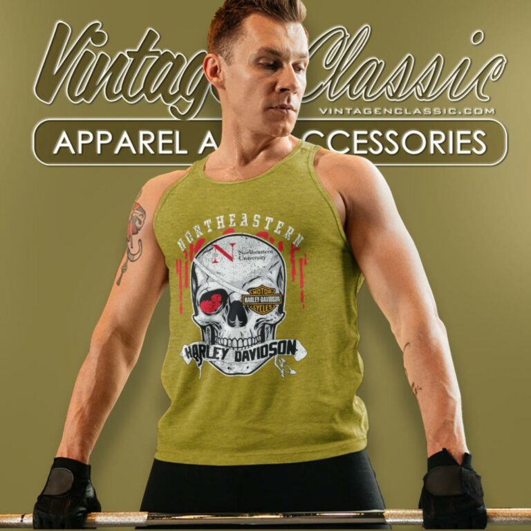 Northeastern University Harley Davidson Skull Tank Top Racerback Northeastern University Harley Davidson Skull Tank Top Racerback