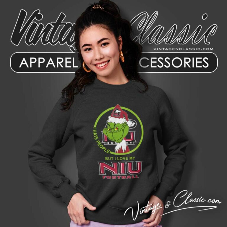 Northern Illinois Huskies Ncaa Christmas Grinch Shirt I Hate People But I Love My Niu Sweatshirt Northern Illinois Huskies Ncaa Christmas Grinch Shirt I Hate People But I Love My Niu Sweatshirt