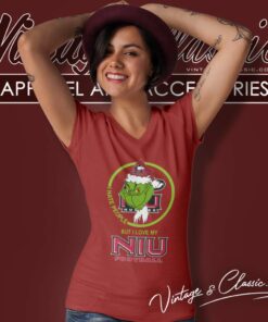 Northern Illinois Huskies Ncaa Christmas Grinch Shirt I Hate People But I Love My Niu 4 Northern Illinois Huskies Ncaa Christmas Grinch Shirt I Hate People But I Love My Niu V Neck TShirt