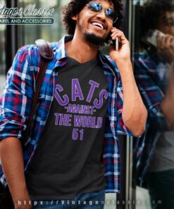 Northwestern Cats Against The World 51 V Neck TShirt