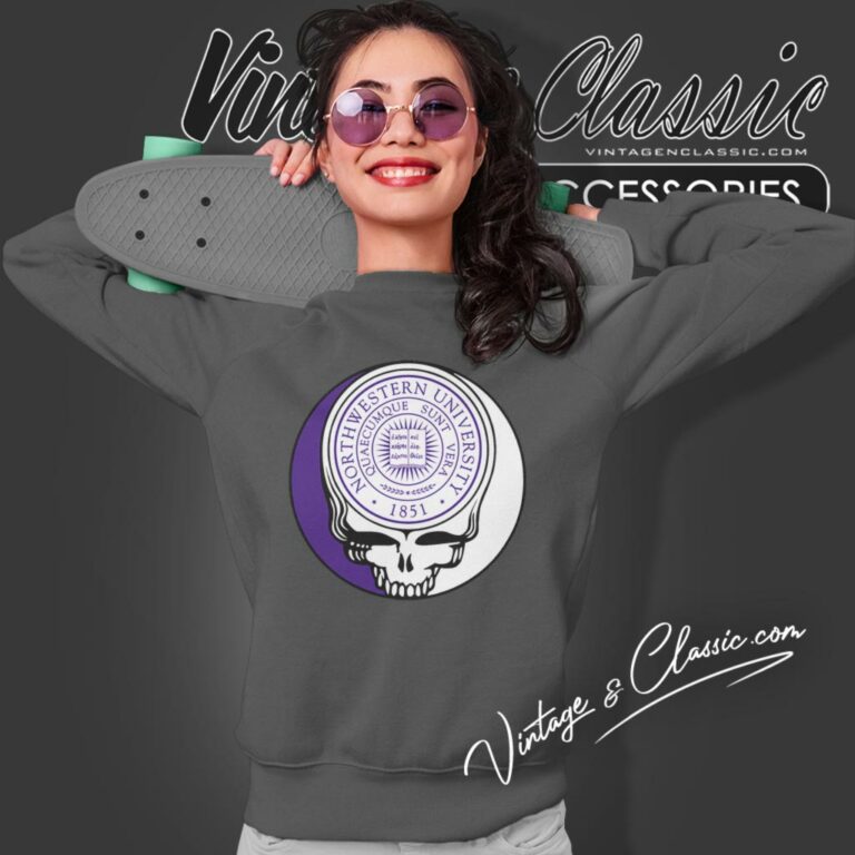 Northwestern University Grateful Dead Steal Your Face Sweatshirt Northwestern University Grateful Dead Steal Your Face Sweatshirt