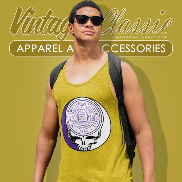 Northwestern University Grateful Dead Steal Your Face Tank Top Racerback Northwestern University Grateful Dead Steal Your Face Tank Top Racerback