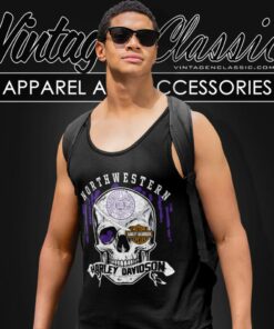 Northwestern University Harley Davidson Skull Tank Top Racerback