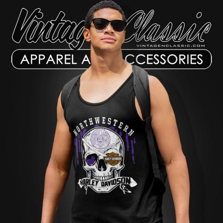 Northwestern University Harley Davidson Skull Tank Top Racerback Northwestern University Harley Davidson Skull Tank Top Racerback