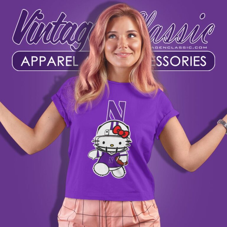 Northwestern Wildcats Hello Kitty Women T Shirt Northwestern Wildcats Hello Kitty Women T Shirt