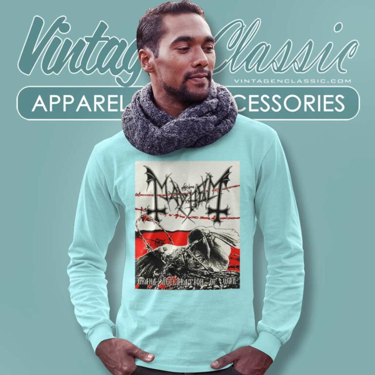 Norway Rock Mayhem Shirt Grand Declaration Of War Long Sleeve Tee Norway Rock Mayhem Shirt Grand Declaration Of War Long Sleeve Tee