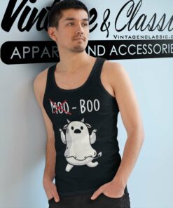 Not Moo Boo Halloween Ghost Cow Tank Top Racerback