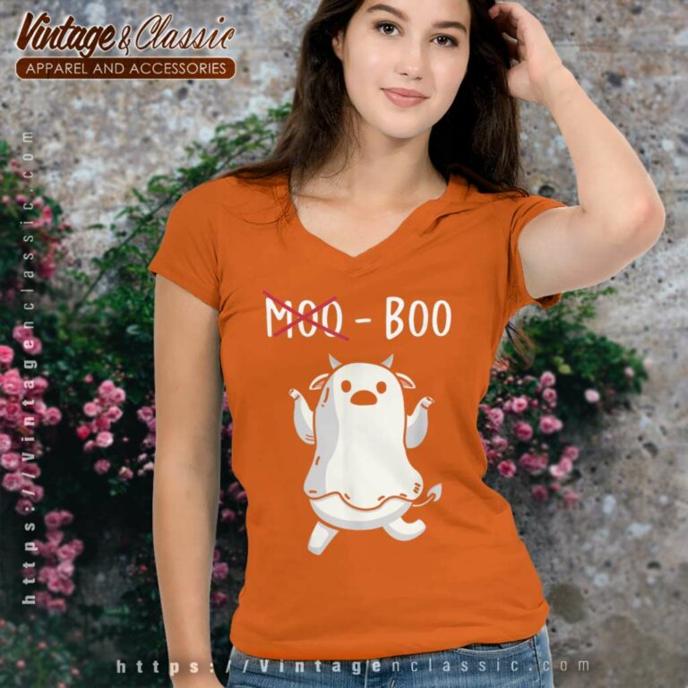 Not Moo Boo Halloween Ghost Cow V Neck TShirt Not Moo Boo Halloween Ghost Cow V Neck TShirt