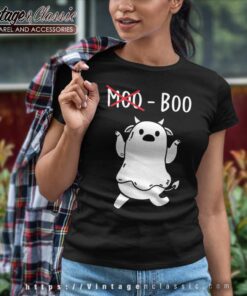 Not Moo Boo Halloween Ghost Cow Women TShirt
