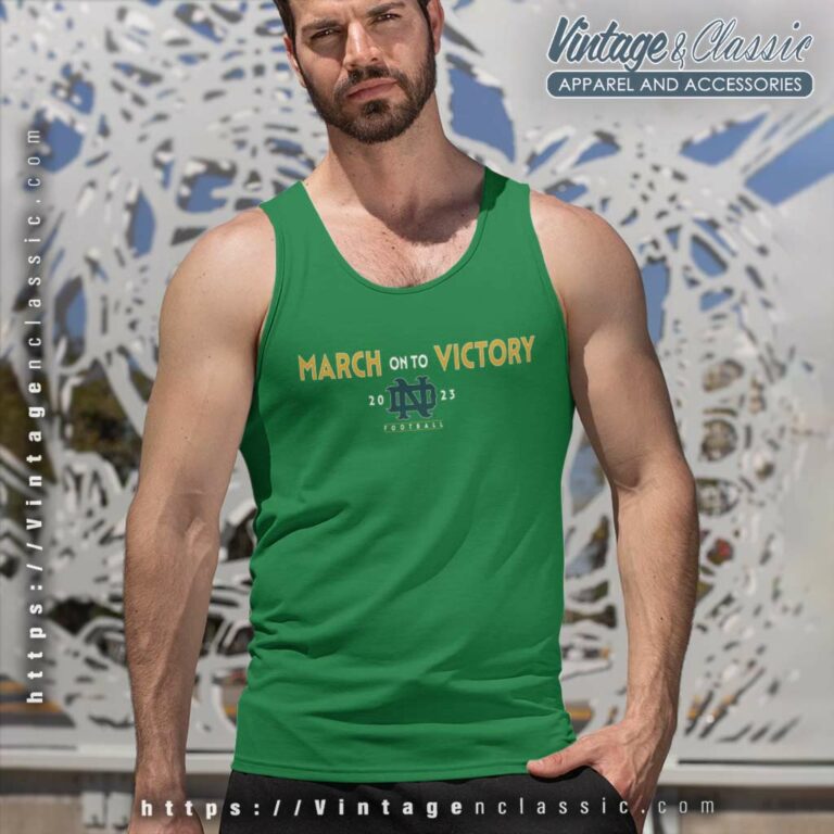Notre Dame Fighting Irish 2023 Shirt March On To Victory Colosseum Tank Top Racerback Notre Dame Fighting Irish 2023 Shirt March On To Victory Colosseum Tank Top Racerback