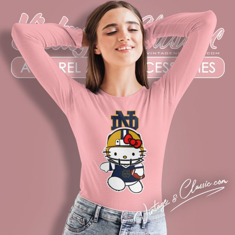 Notre Dame Fighting Irish Hello Kitty Long Sleeve Tee Notre Dame Fighting Irish Hello Kitty Long Sleeve Tee