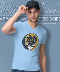 Notre Dame Grateful Dead Steal Your Face V Neck TShirt