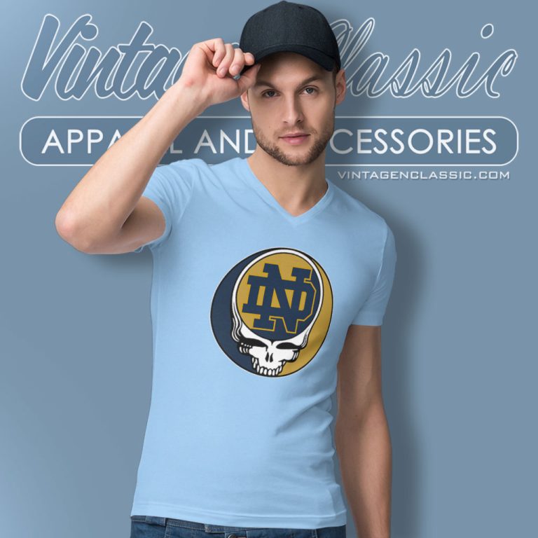 Notre Dame Grateful Dead Steal Your Face V Neck TShirt Notre Dame Grateful Dead Steal Your Face V Neck TShirt