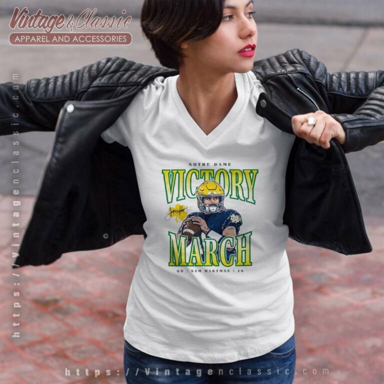 Notre Dame The Shirt 2023 Sam Hartman Victory March V Neck TShirt Notre Dame The Shirt 2023 Sam Hartman Victory March V Neck TShirt