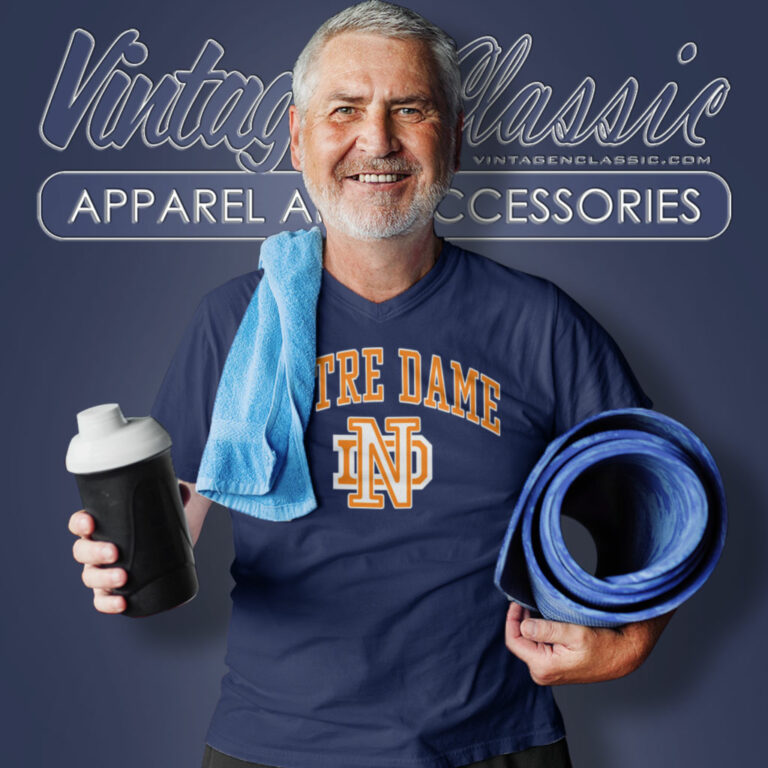 Notre Dame University Logo V Neck TShirt Notre Dame University Logo V Neck TShirt