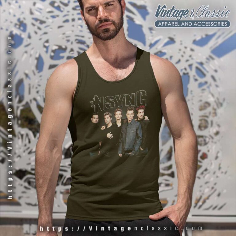 Nsync Stark Group Shot Tank Top Racerback Nsync Stark Group Shot Tank Top Racerback