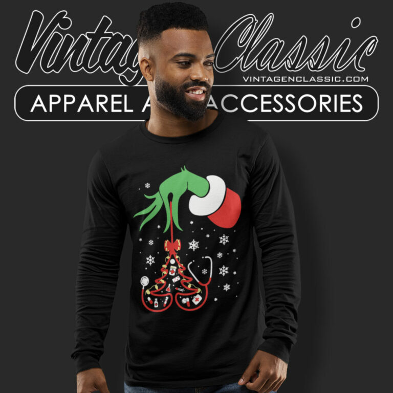 Nurse Grinch Hand Christmas Long Sleeve Tee Nurse Grinch Hand Christmas Long Sleeve Tee