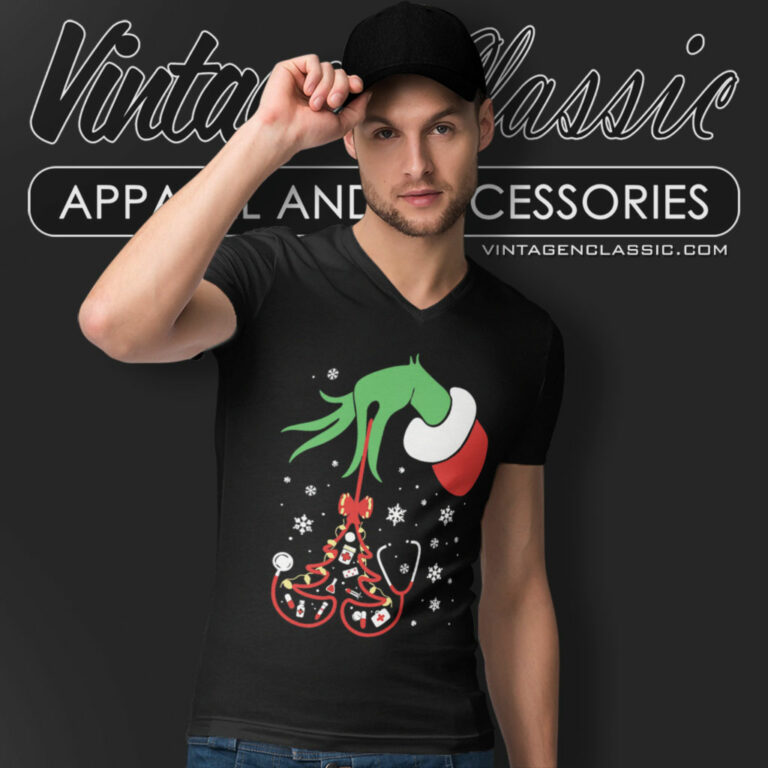 Nurse Grinch Hand Christmas V Neck TShirt Nurse Grinch Hand Christmas V Neck TShirt