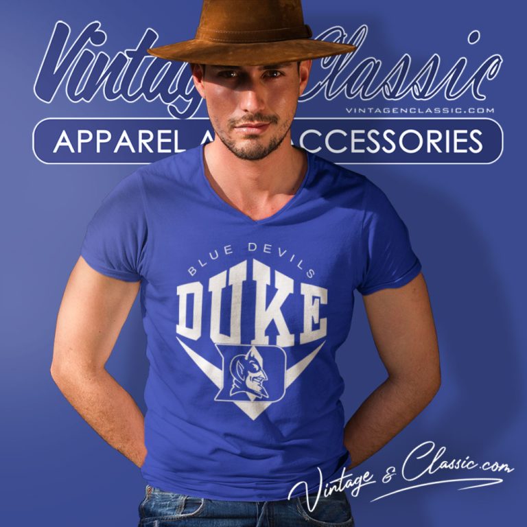 Nutmeg Mills Duke Blue Devils Big Logo V Neck TShirt Nutmeg Mills Duke Blue Devils Big Logo V Neck TShirt