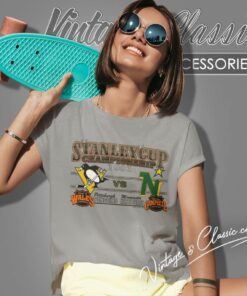 Nwt Minnesota North Stars Pittsburgh Penguins Stanley Cup Champions Women T Shirt