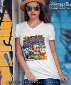 O Reilly Fall Nationals Dallas Texas Nascar Vintage V Neck TShirt