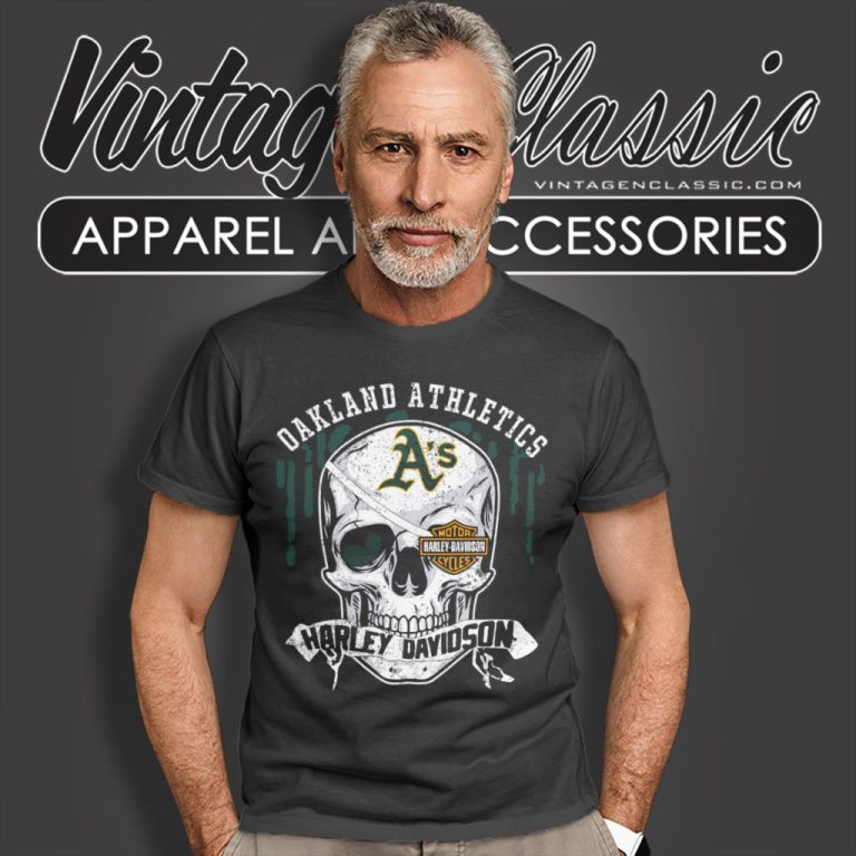 Oakland Athletics Harley Davidson Skull T Shirt Oakland Athletics Harley Davidson Skull T Shirt