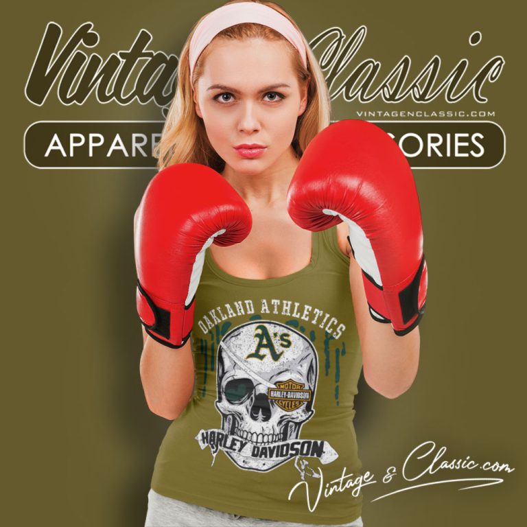 Oakland Athletics Harley Davidson Skull Tank Top Racerback Oakland Athletics Harley Davidson Skull Tank Top Racerback