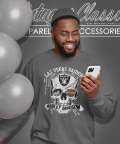 Oakland Las Vegas Raiders Harley Daivsion Skull Shirt Sweatshirt
