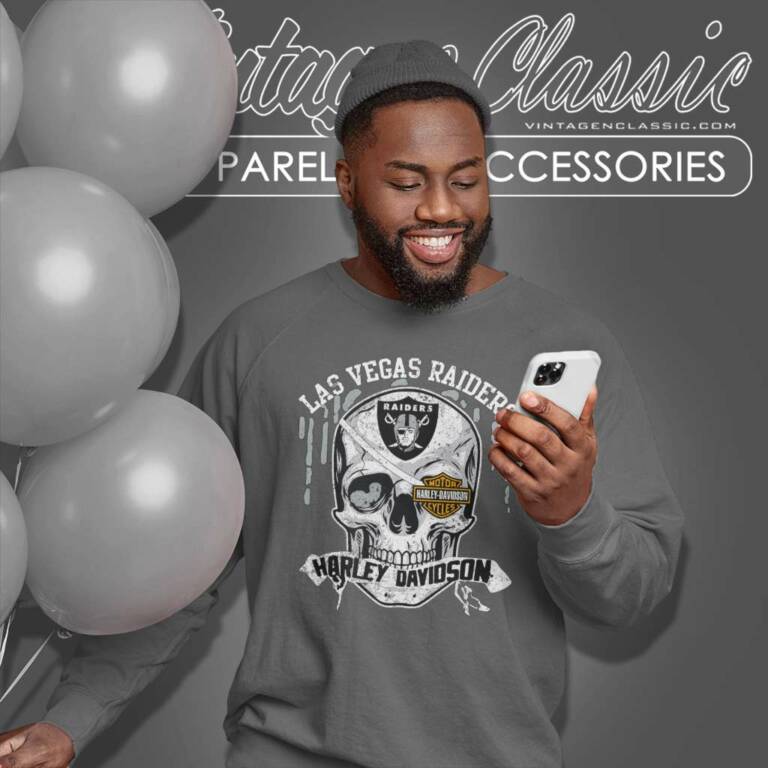 Oakland Las Vegas Raiders Harley Daivsion Skull Shirt Sweatshirt Oakland Las Vegas Raiders Harley Daivsion Skull Shirt Sweatshirt