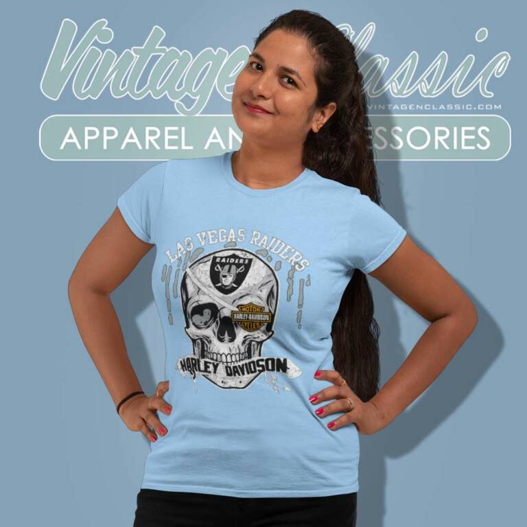 Oakland Las Vegas Raiders Harley Daivsion Skull Shirt Women TShirt Oakland Las Vegas Raiders Harley Daivsion Skull Shirt Women TShirt