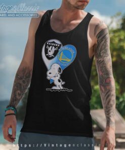 Oakland Raiders And Golden State Warriors Spoony Heart Tank Top Racerback