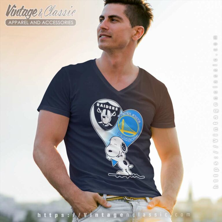 Oakland Raiders And Golden State Warriors Spoony Heart V Neck TShirt Oakland Raiders And Golden State Warriors Spoony Heart V Neck TShirt