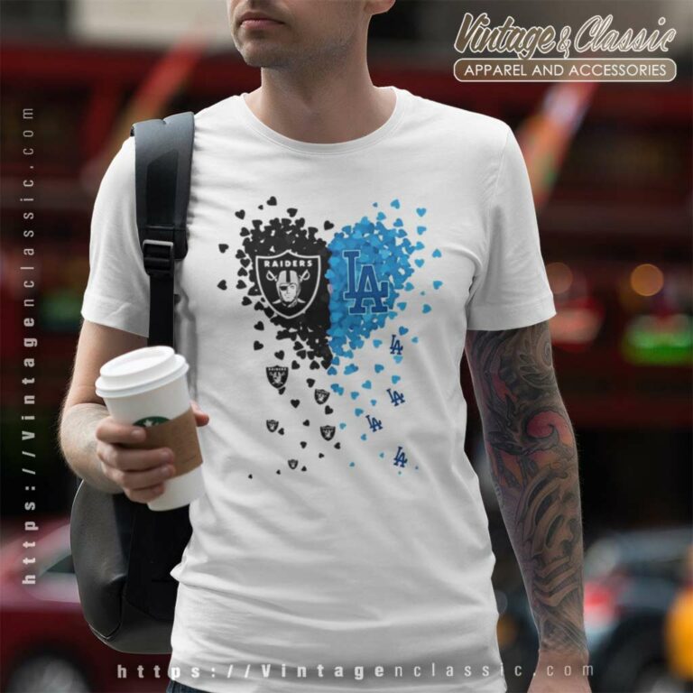 Oakland Raiders And Los Angeles Dodgers Love T Shirt Oakland Raiders And Los Angeles Dodgers Love T Shirt