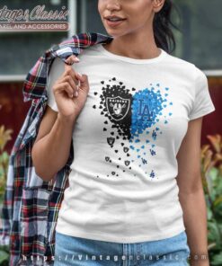 Oakland Raiders And Los Angeles Dodgers Love Women TShirt