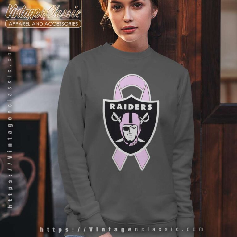 Oakland Raiders Breast Cancer Ribbon Sweatshirt Oakland Raiders Breast Cancer Ribbon Sweatshirt