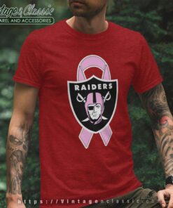 Oakland Raiders Breast Cancer Ribbon T Shirt