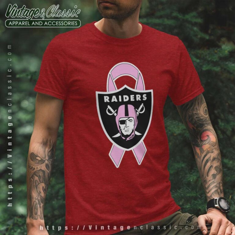 Oakland Raiders Breast Cancer Ribbon T Shirt Oakland Raiders Breast Cancer Ribbon T Shirt
